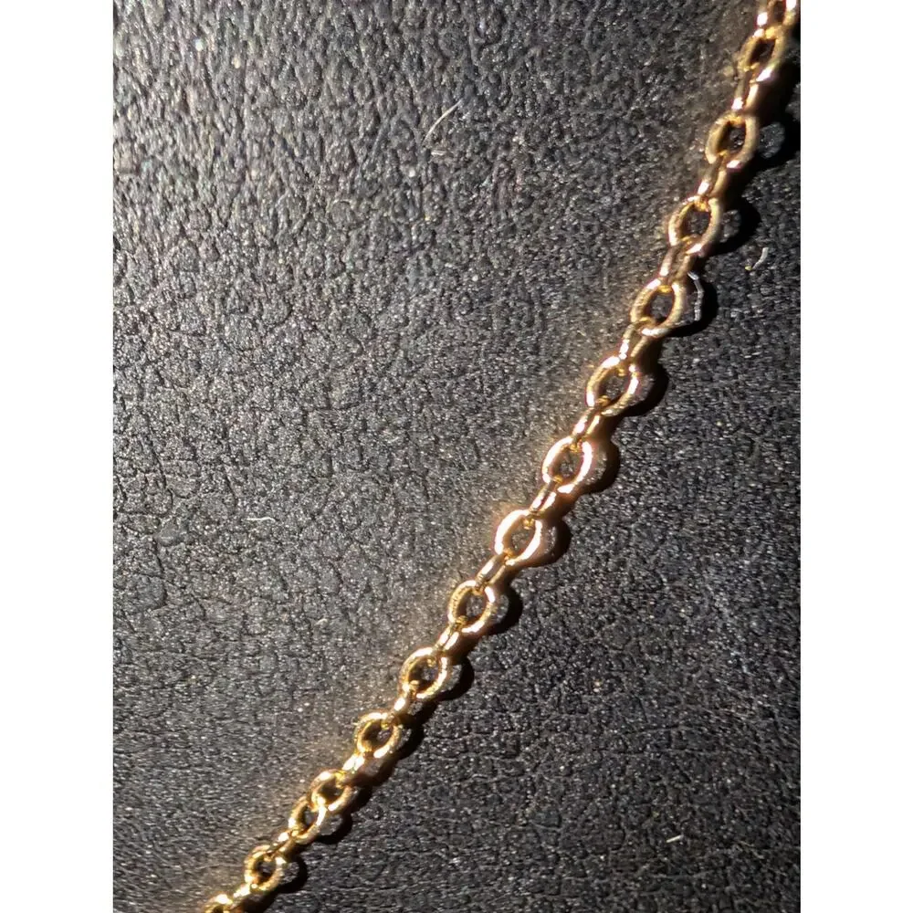 Gold Tone Necklace With CZ Pavéd S Pendant